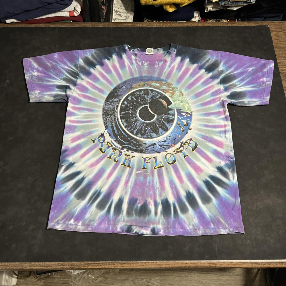 Vintage Pink Floyd Shirt Sundog Tie Dye Eye Liquid Blue Psychedelic Vintage 90s